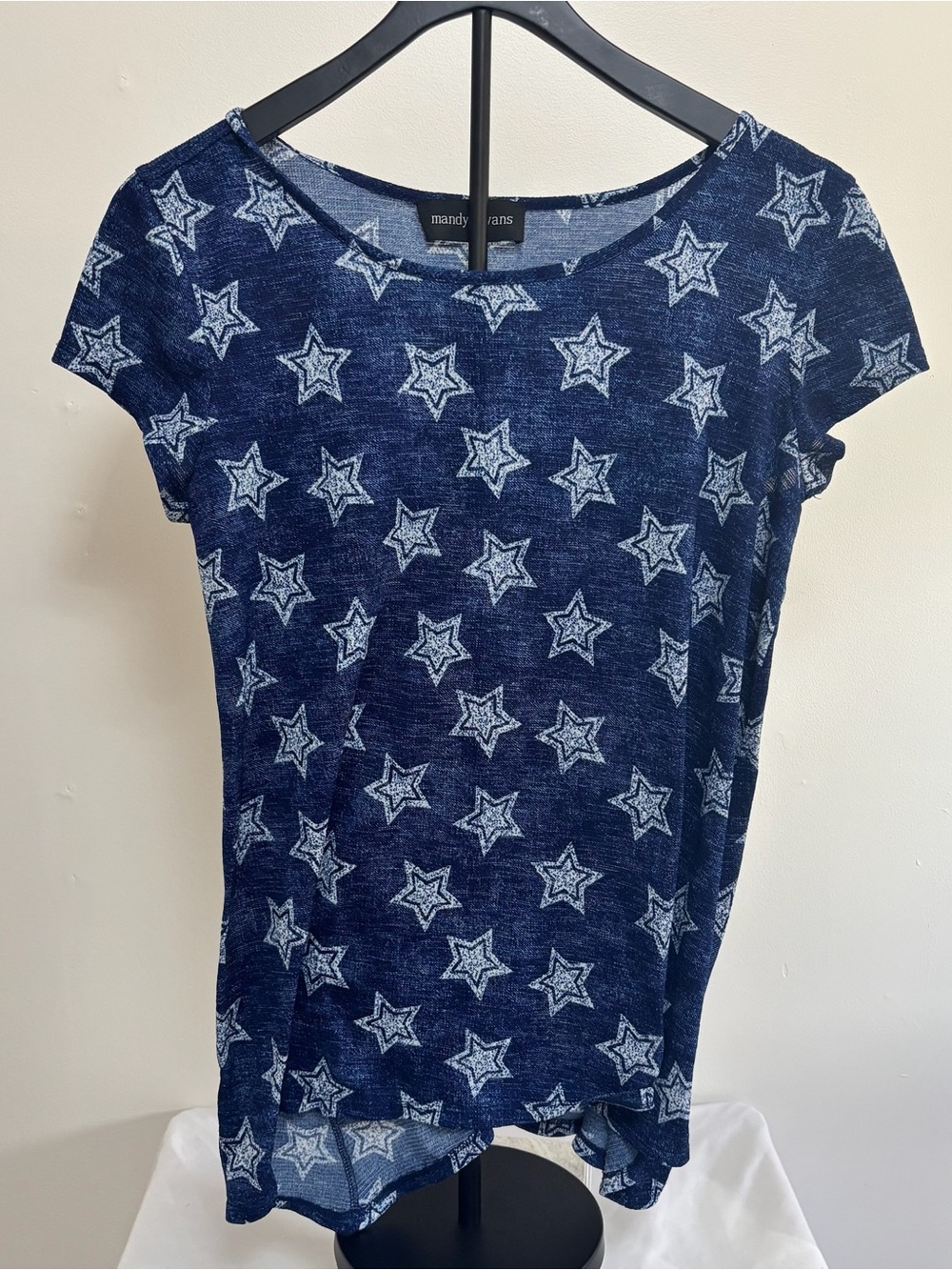 Mandy Evans Navy Star Short Sleeve Tee size large